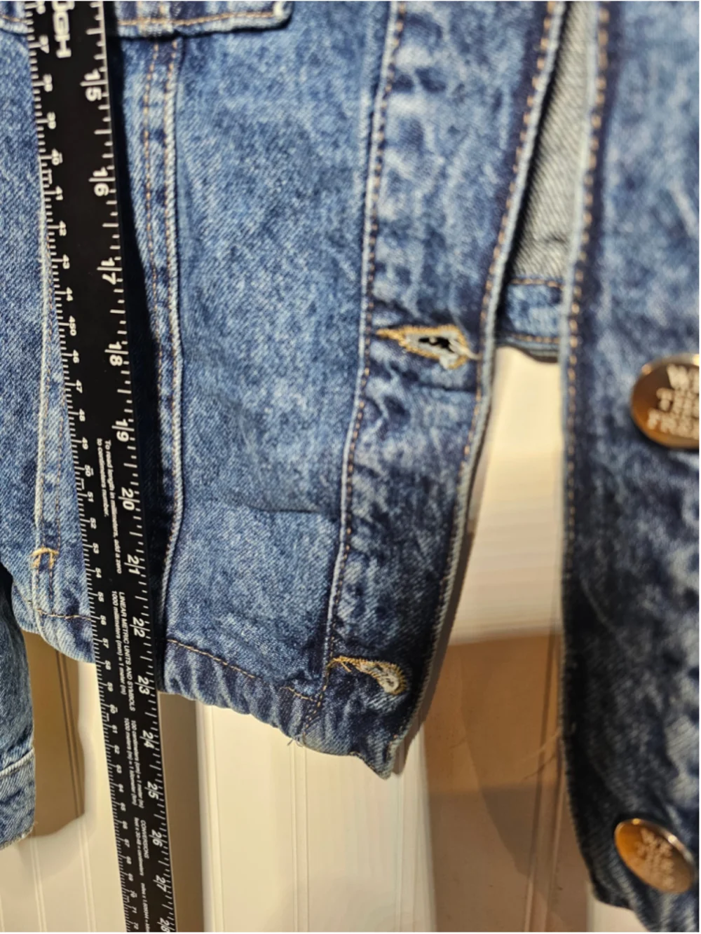 Free People We The Free Jade Denim Jacket High Dive Blue Acid Wash Size S NWT - Picture 7 of 12